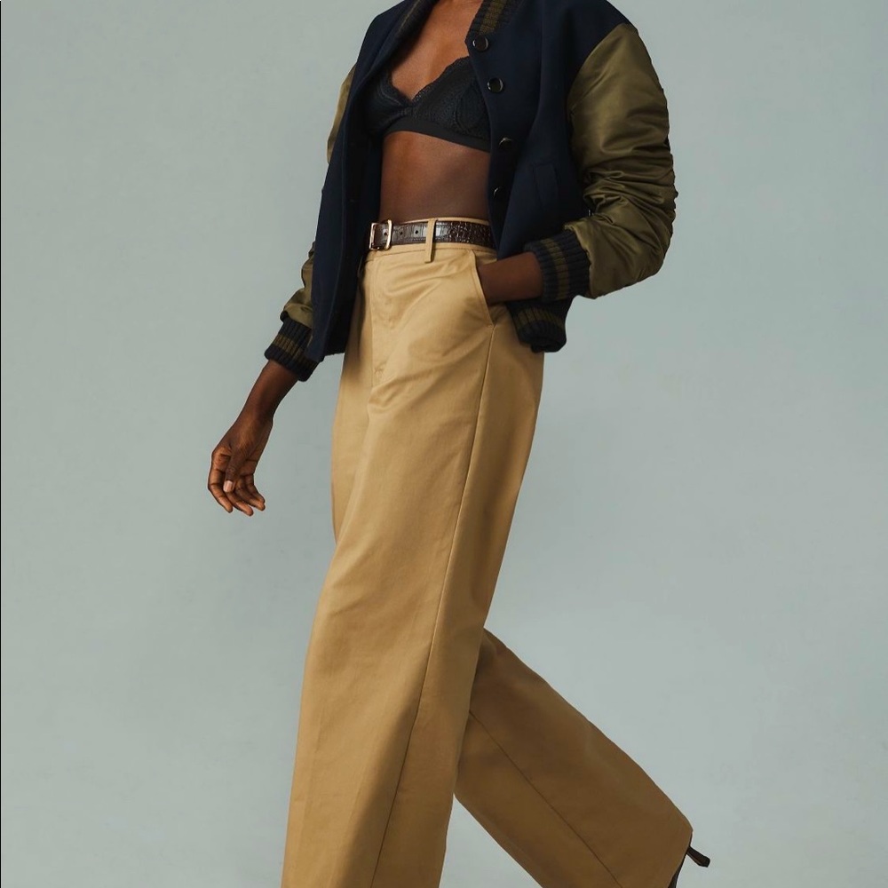 Good American GOOD SKATE TROUSERS    Size 12 Khaki Purchased from ANTHROPOLOGIE